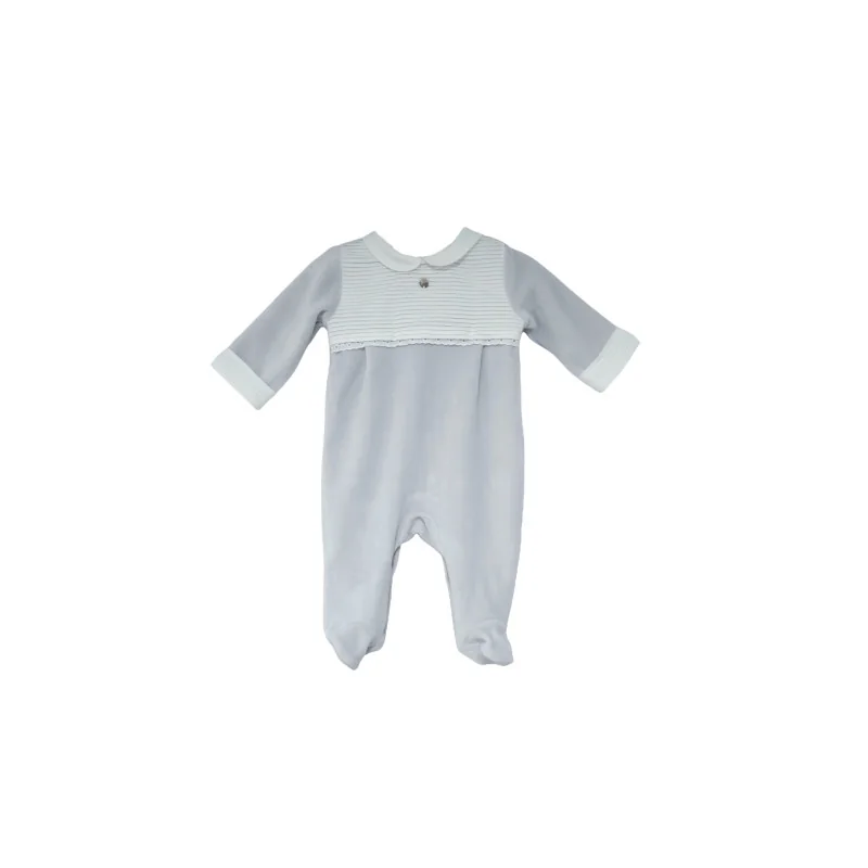 Pelele de terciopelo Essentials 212 3 meses gris Pureté du bébé