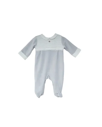 Grenouillère en velours Essentials 212 1 mois gris Pureté du bébé
