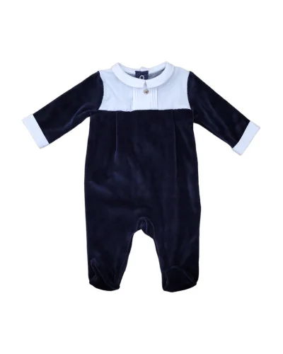 Grenouillère en velours Essentials 206 3 mois bleu foncé Pureté du bébé