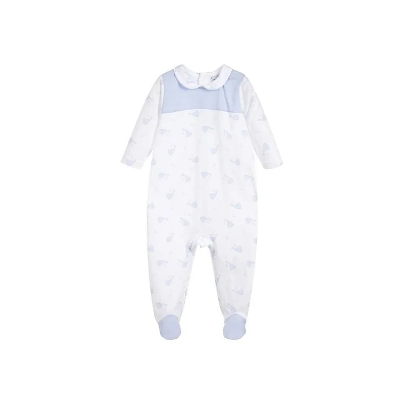 Grenouillère en coton bleu 3 mois Babidu