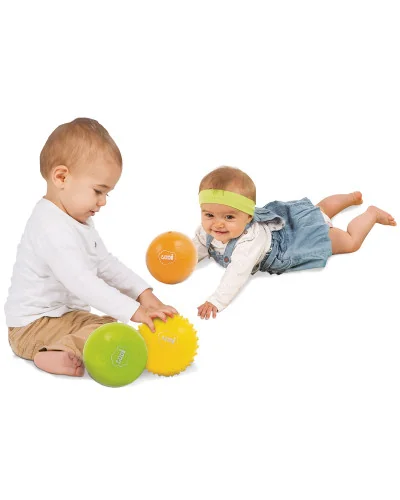 Balles sensorielles jaune vert orange Lot de 3 Ludi