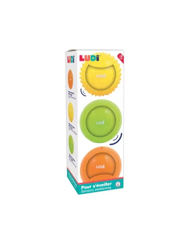 Pelotas sensoriales amarillo verde naranja pack de 3 Ludi