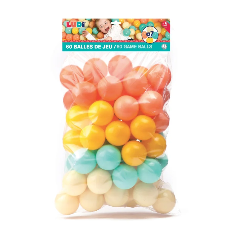 Play balls set of 60 orange Ludi