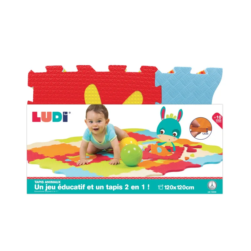 Tapis de jeu mousse animaux Ludi