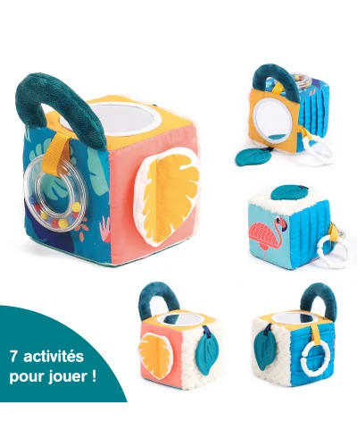 Cube D'éveil En Tissu Feuille Ludi | la maison du bebe