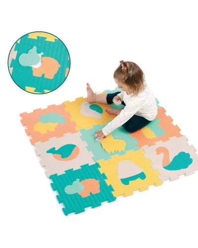 Touch animal tiles play mat 9 pieces Ludi