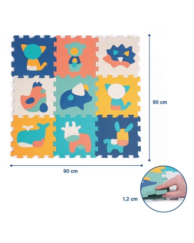 Tapis de jeu dalles animaux dès la naissance Ludi