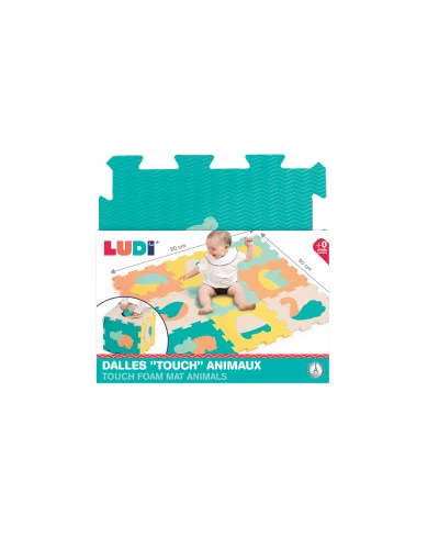 Tapis de jeu dalles animaux Touch 9 pièces Ludi