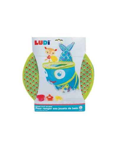 Fish bath toy net XXL 3 suction cups Ludi