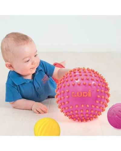 Balles sensorielles roses Lot de 3 Ludi