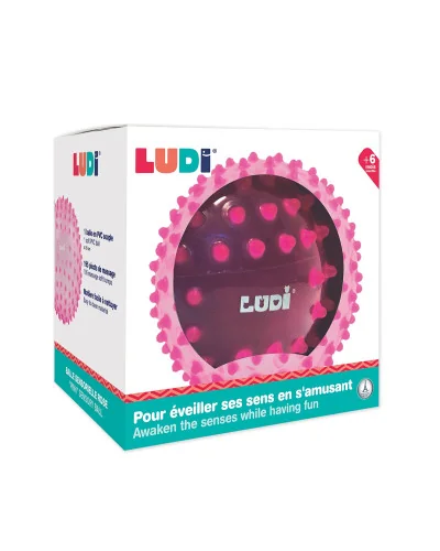 Pelota sensorial rosa desde 6 meses Ludi