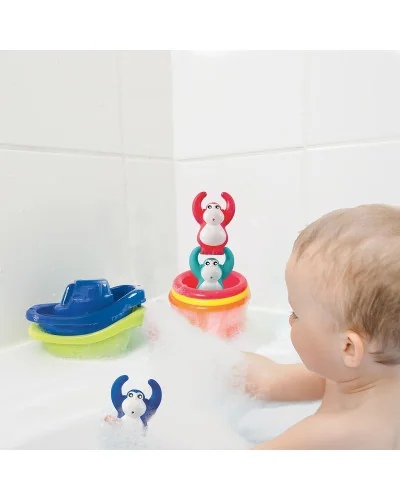 Coffret de bain bateaux et gobelets empilables Ludi