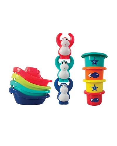 Set de baño barcos y vasos apilables Ludi