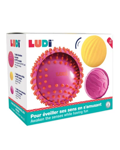 Sensory balls pink pack of 3 Ludi