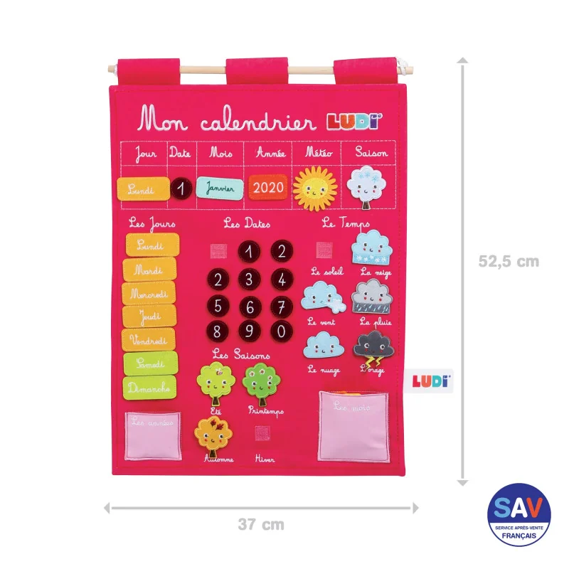 Calendrier Basic Rose Jouet Éducatif LUDI