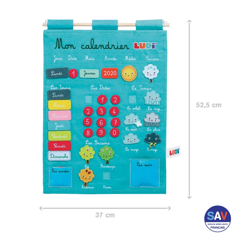 Calendrier Basic Bleu Jouet Éducatif LUDI