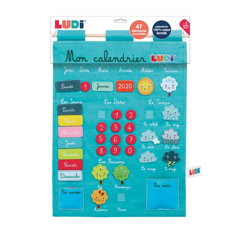 Calendrier Basic Bleu Jouet Éducatif LUDI