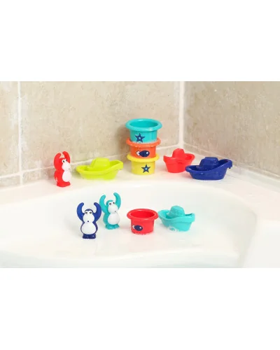 Set de baño barcos y vasos apilables Ludi