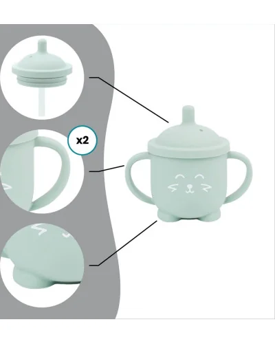 Tasse à paille Isy renard en silicone Babymoov