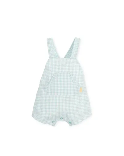 Peto seersucker de cuadros menta Bambi niño Tutto Piccolo