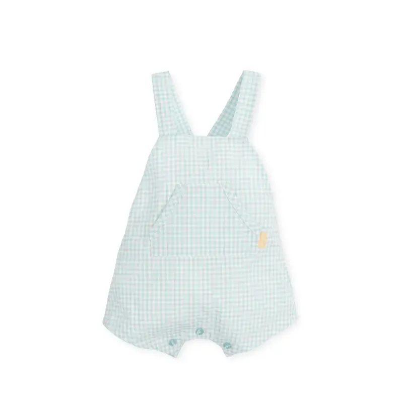 Bambi boys' seersucker dungarees mint check Tutto Piccolo Bambi boys' seersucker dungarees mint check Tutto Piccolo