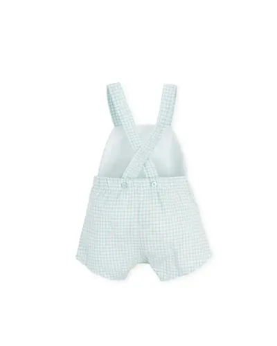 Bambi boys' seersucker dungarees mint check Tutto Piccolo