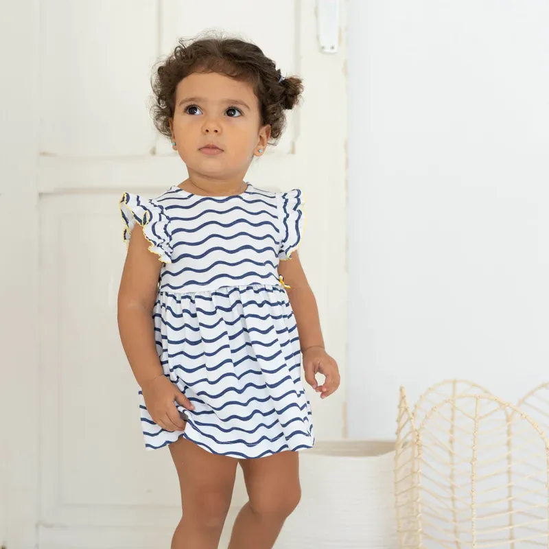 Robe avec une culotte en maille unie blanche