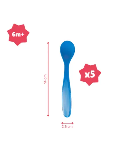 Cucharas blandas pack de 5 desde 4 meses Badabulle