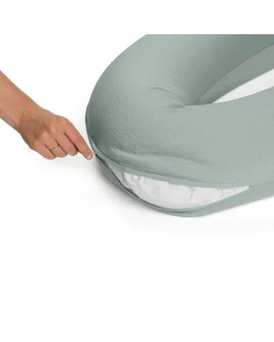 Coussin d’allaitement et maternité Softy Tetra Jersey Green Doomoo