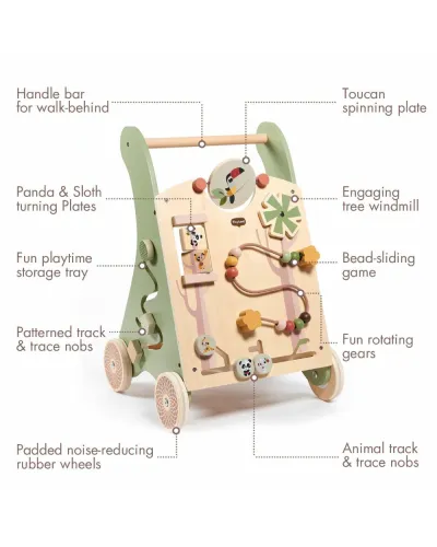 Trotteur pousseur en bois à activités Boho Chic Tiny Love