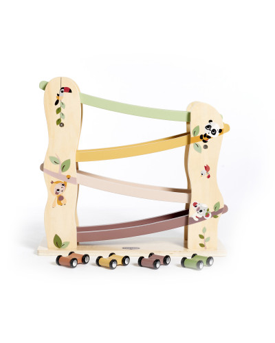 Boho Chic wooden race track with 4 cars Tiny Love