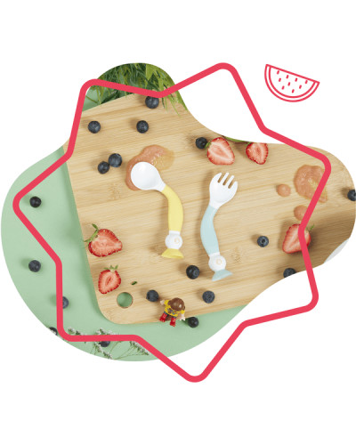 Couverts d’apprentissage flexibles Badabulle