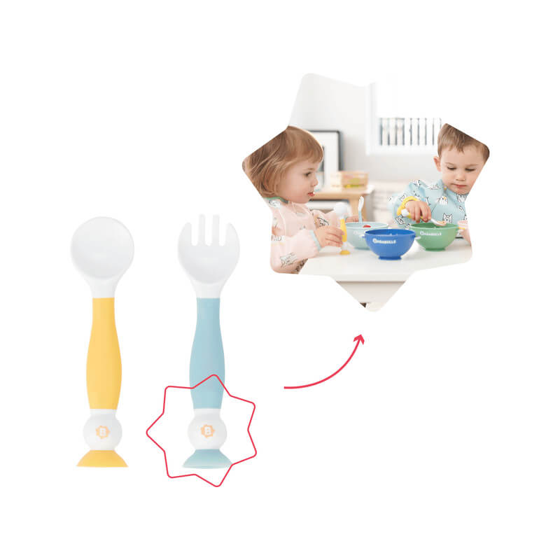 Couverts d'apprentissage flexibles Badabulle | la maison du bebe