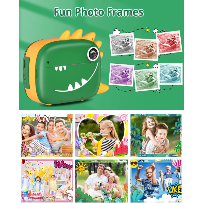 Appareil photo Print cam Dinosaure Vert