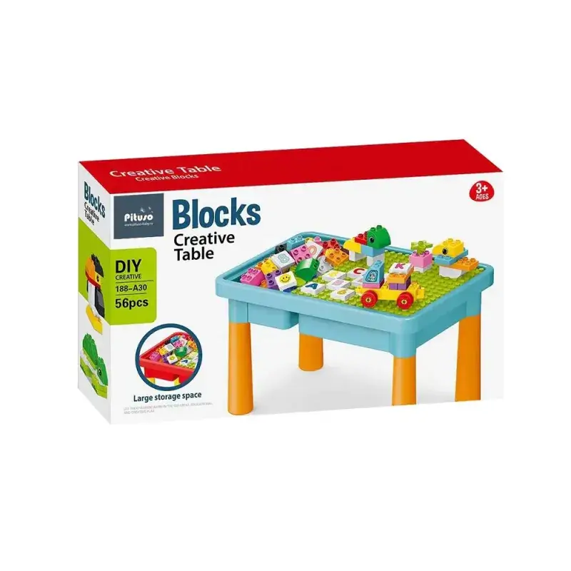 Table avec Blocs Créatifs - 56 Pièces 3A+