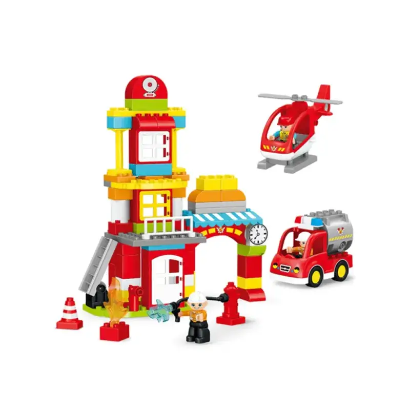 Ensemble de Blocs Créatifs Maison de Pompiers - 92 Pièces (À partir de 3 ans) – vue 2