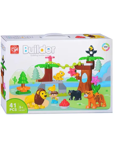 Set de bloques animales de la selva 41 piezas