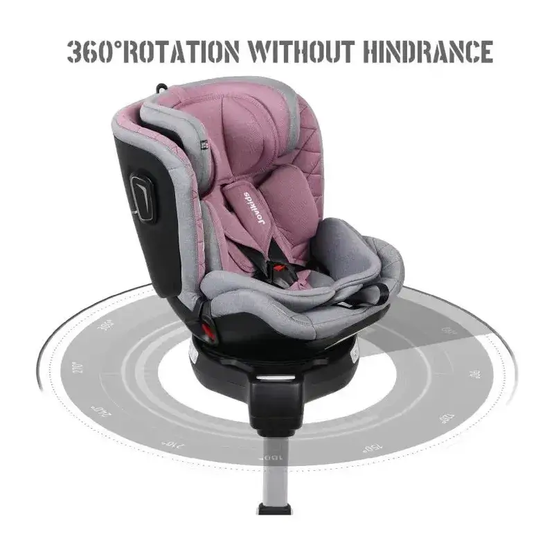 Siège auto Jovikids Angela isofix Rose Rotatif 360° - Groupe 0/1/2/3