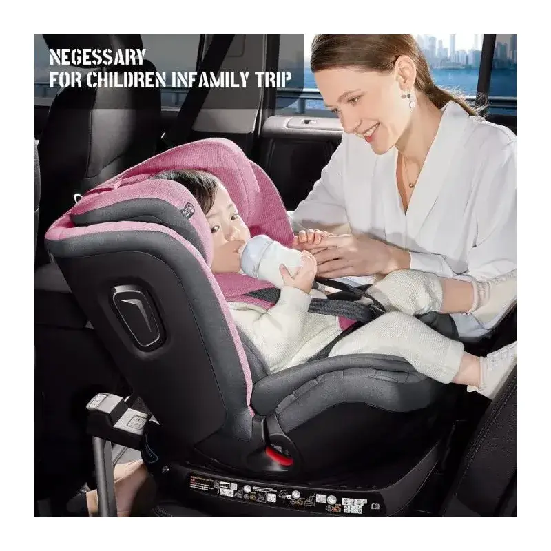 Siège auto Jovikids Angela isofix Rose Rotatif 360° - Groupe 0/1/2/3