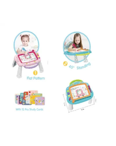 Tableau de dessin magnétique ardoise musical 3 en 1 bleu Kids Melody