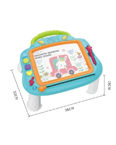 Pizarra magnética de dibujo musical 3 en 1 azul Kids Melody