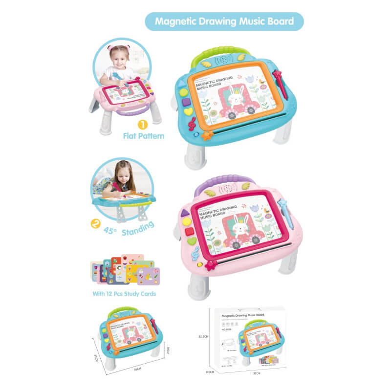 Tableau de dessin magnétique ardroise musical 3 en 1 Bleu Kids Melody