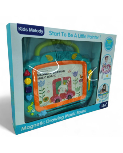 Pizarra magnética de dibujo musical 3 en 1 azul Kids Melody