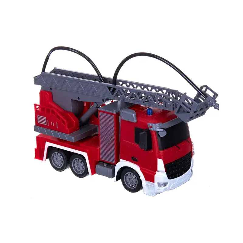 Fire engine with ladder and water jet