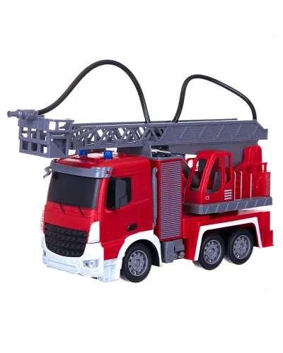 Fire engine with ladder and water jet