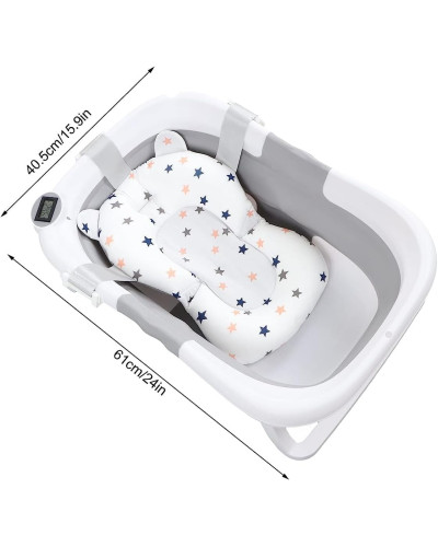 Baignoire bébé pliable avec thermomètre White Grey