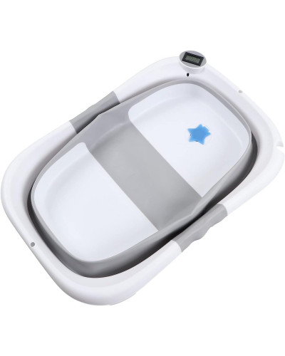 Baignoire bébé pliable avec thermomètre White Grey