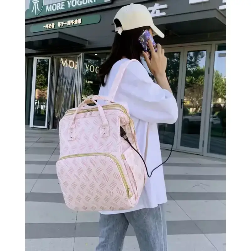 Sac à dos à langer avec couffin et chargeur USB intégré Sunshine Deer- Rose Pink