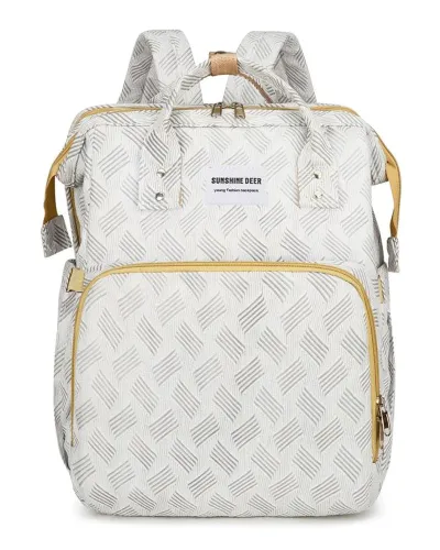 Sac à dos à langer Deer avec couffin et chargeur USB intégré gris Sunshine