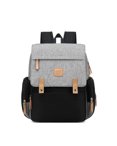 Sac à langer de maternité noir et gris Land